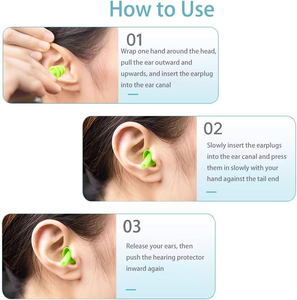 شعار مخصص <span class=keywords><strong>32db</strong></span> لينة سيليكون قابلة لإعادة الاستخدام قابلة للطي سدادات الأذن إلغاء الضوضاء مع حالة حماية السمع لسلامة السباحة - Product Image 5