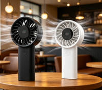 Ventilateur pliable USB rechargeable pour mains et bureau, mini-ventilateur portatif et de table 2-en-1 pour la maison et le bureau