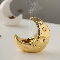 Moyen-Orient lumière luxe décor à la maison en forme de lune brûleur d'encens en céramique brûleur d'encens arabe brûleur d'encens Eid brûleur d'encens