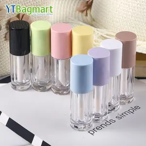 Custom New Printing Silver Top Lip Gloss Tubes 8ml Big Brush With Round with Logo