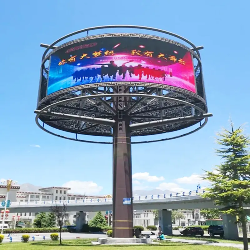 Tela Flexível Led Outdoor P4 Módulo De Exibição Led Tela Eletrônica De Publicidade Ao Ar Livre Tela De Publicidade Cilíndrica Curvada