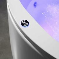 Acrylique autoportant rond Spa grande baignoire trempage Air Jet Massage baignoire à remous lumière colorée