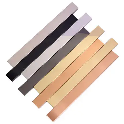 Mirror frame profile brass tile edge finished trim decorative tile strips golden metal wall tile edging