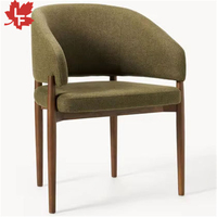 Chaise de salle à manger moderne en bois massif avec revêtement en velours/lin, dossier confortable pour la maison, le salon