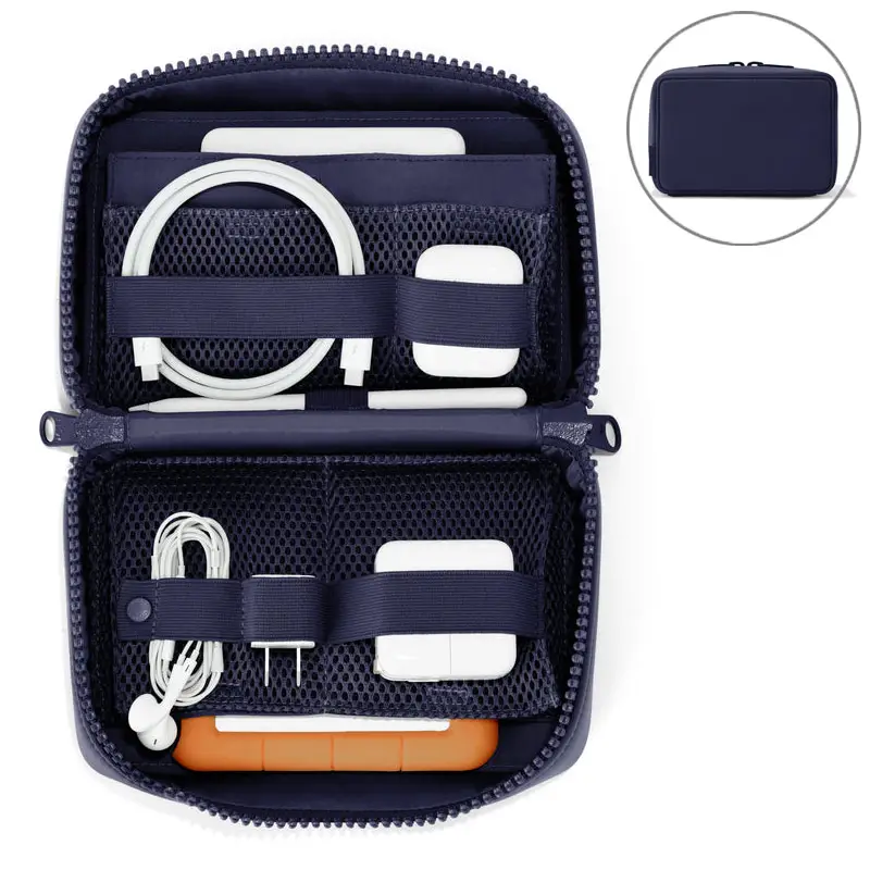 Tech accessories organizer neoprene custom logo travel pocket cable organizer pouch