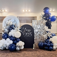 Kit d'arche de ballons en latex et aluminium pour fête d'anniversaire, thème moto de course, avec ballons en forme d'étoile, ronds et pneus, en matériaux sûrs