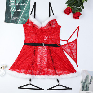 New Design Erotic See-through Embroidered Lace Lingerie <b>Set</b> Sexy <b>Suspender</b> Skirt Underwear <b>Set</b> - Product Image 6