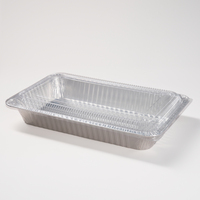 Barquette rectangulaire en aluminium de 9800 ml, qualité alimentaire, résistante à la chaleur, jetable, pour cuisson au four domestique et service traiteur