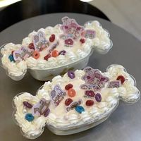 Boîte à gâteau en forme de bonbon pour la Journée des enfants, emballage alimentaire transparent, boîte cadeau avec couvercle, crème glacée, mousse, sucre, personnalisable
