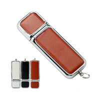 Clé USB en cuir avec porte-clés, 128 Mo, 16 Go, 32 Go, 64 Go