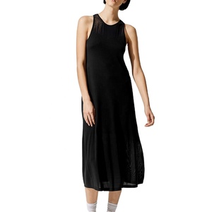 <span class=keywords><strong>De</strong></span> <span class=keywords><strong>las</strong></span> mujeres sin mangas Casual profundo O cuello verano <span class=keywords><strong>playa</strong></span> Maxi negro tejer vestido - Product Image 1