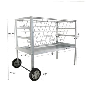 Mangeoire à bétail en acier galvanisé personnalisée avec roues 2 en 1 Mangeoire à foin et à <span class=keywords><strong>grain</strong></span>/sel <span class=keywords><strong>Chariot</strong></span> d'alimentation pour moutons à usage intensif - Product Image 6