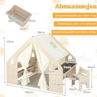 Tente d'intérieur moderne 5-en-1 en bois avec table de bureau et chaise tableau noir et jeu pour l'école Nouveau produit