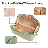 Sac de toilette en cuir vegan de luxe avec logo personnalisé, multifonctionnel, imperméable, sac de voyage, grande capacité, organiseur de cosmétiques en PU