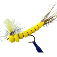 Prix d'usine, 4 pièces par boîte, mouches artificielles en mousse bionique, mouches sèches Mayfly nouées à la main avec 8 hameçons #   Ensemble de leurres à mouches avec hameçons barbelés et plumes naturelles