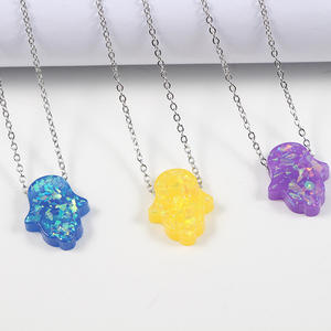 A buon mercato In Acciaio Inox Catena Della Resina Opal <span class=keywords><strong>Collana</strong></span> <span class=keywords><strong>di</strong></span> Hamsa <span class=keywords><strong>di</strong></span> <span class=keywords><strong>Fatima</strong></span> A <span class=keywords><strong>Mano</strong></span> per Le Donne - Product Image 1