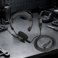 Casque de communication avec micro-cannette et PTT intégré pour talkie-walkie Kenwood TK208 TK308, idéal pour les centres d'appels et les postes de dispatching