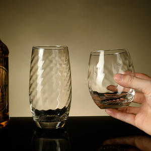 Großhandel Custom Logo verkalktes Glas Stemless Wein becher Unzerbrechliche Glas becher & Wasser gläser für Partys - Product Image 5