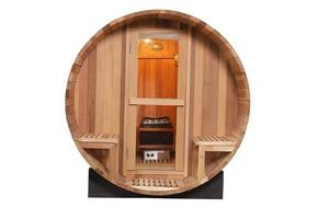 Sauna tonneau en bois de cèdre rouge 4-8 personnes extérieur avec poêle à bois - Product Image 6