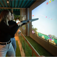Kamera Respons Cepat 60fps Simulator Tembak Virtual Perangkat Lunak Proyeksi AR Interaktif Permainan Tembak Target Dinding 6 Tema
