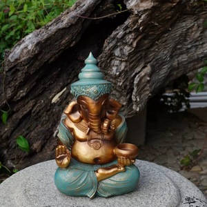 Statue de dieu indien en polyrésine ornement en résine de dieu hindou Statue de Ganesha fournitures de <span class=keywords><strong>jardin</strong></span> articles cadeaux de pendaison de crémaillère Diwali - Product Image 4