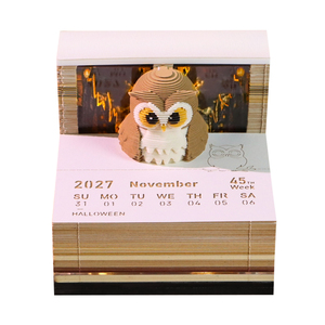Bloc-notes 3D Hibou Magique du Monde Sorcier, Calendrier 2027, Sculpture en Papier Lumineuse avec Boîtier Acrylique, Cadeau d'Anniversaire Thème Sorcier - Product Image 2