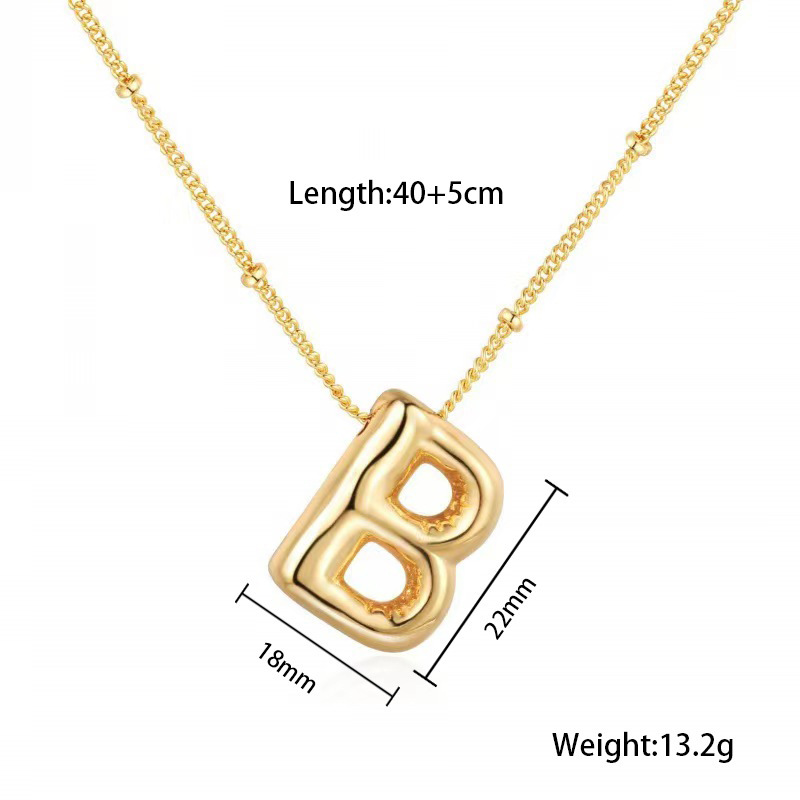 Party balloon letter pendant necklace gold B