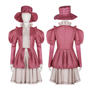 Conjunto de disfraz de Cosplay de juego de Anime rosa para <span class=keywords><strong>mujer</strong></span> al por mayor con sombrero y calcetines para fiesta de Carnaval de Halloween - Product Image 5