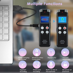 Enregistreur Audio Numérique <span class=keywords><strong>Portable</strong></span> Mince 64 Go avec Poignée, Lecture MP3 USB et Dictaphone - Product Image 4