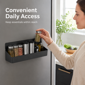 Étagère magnétique de rangement en acier inoxydable moderne personnalisée pour réfrigérateur, étagère à épices pour le rangement et l'organisation de la cuisine - Product Image 6