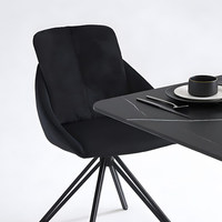 Chaise de salle à manger sans accoudoirs, entièrement rembourrée, pour usage domestique, commercial ou de bureau ; Chaise de conférence minimaliste de style nordique pour entreprises