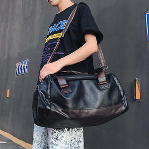 Bolsa de Viaje de Piel Sintética para Hombre 2024 - Negra 42x23x22cm para Viajes al Aire Libre y Gimnasio con Compartimento para Zapatos - Product Image 5