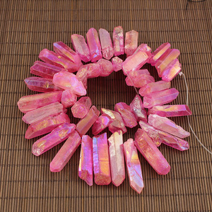 CR5421 Wholesale <strong>Aura</strong> Quartz Crystal Spike Point <strong>Beads</strong> Irregular Titanium Coated <strong>Beads</strong> for Jewelry Making - Product Image 6