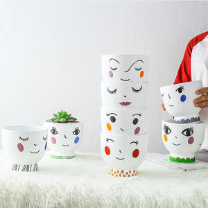 <span class=keywords><strong>Maceta</strong></span> de cemento creativa nórdica, expresión facial <span class=keywords><strong>pintada</strong></span>, personalidad artística Simple, planta verde escandinava para interiores y exteriores - Product Image 1