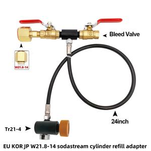 Zimakyfa Kit de Conexión para Estación de Recarga de Cilindros de CO2 para Máquinas de Soda, Manguera Negra de 24 Pulgadas, Válvula Doble, Manómetro de 3000 PSI - Product Image 3