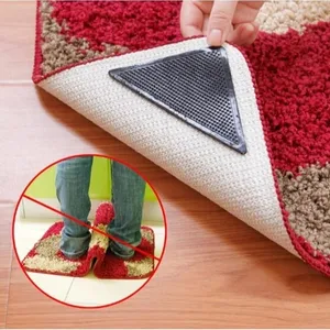 Rug Gripper, 12 Pcs Double Sided Anti Curling Non Slip Reusable