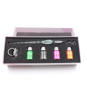 हस्तनिर्मित चमकदार गिलास डुबकी कलम सुलेख के लिए सेट - Product Image 1