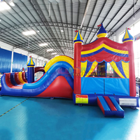 Château gonflable en PVC, structure de saut, piscine à balles, toboggan combiné, personnalisable, pour enfants, capacité 500 kg