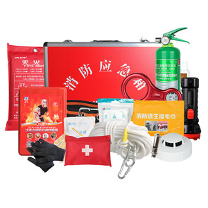 Meilleur kit d'urgence incendie 8 pièces en alliage d'aluminium avec extincteur, cagoule d'évacuation et corde pour usage domestique et professionnel - Product Image 1