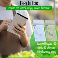 Libro de Recibos de Servicio de Jardinería NCR sin Carbón con Logotipo Personalizado, 2 Partes, Blanco y Amarillo, 100 Páginas, Libro de Facturas para Pequeñas Empresas, Venta al por Mayor