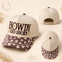 Casquette Snapback 5 Panneaux Brodée Style Western avec Slogan et Citation Positive pour Fille, Fabrication Artisanale