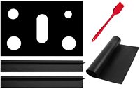 Tapis de comptoir noir AOKE, protection de table réutilisable, résistant à la chaleur, en fibre de verre, PTFE, silicone, avec poignée, épaisseur 0,2 mm, carré/rond, 1/2/3