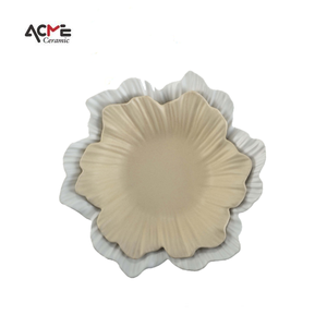 Modern Matte <strong>Flower</strong>-shape <strong>Ceramic</strong> Fruit <strong>Plate</strong> Set Textured Design Tableware Decorative Bowl&amp;<strong>Plates</strong> for Home - Product Image 1