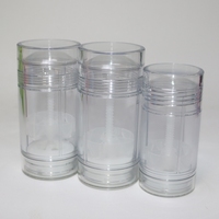 Contenant vide en plastique pour déodorant, tube transparent personnalisé à mécanisme rotatif pour baume corporel, emballage 15g 30g 50g 75g