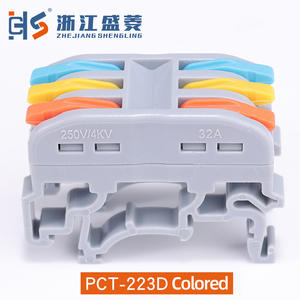 CZLS -<span class=keywords><strong>233</strong></span> D Bornier de connexion à ressort en laiton et cuivre de haute qualité, 6 pôles, 32A, 20-8 AWG, pour éclairage industriel - Product Image 4