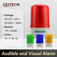 Gyrophare Rouge Clignotant Multi Tension Toit Véhicule Haute Intensité Étanche Alerte Visuelle Sonore LED Rotatif