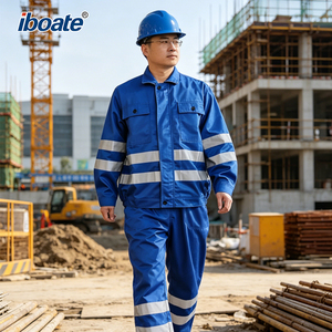 Conjunto de Ropa de Trabajo de Seguridad Reflectante Azul Personalizable con Chaqueta y Peto <span class=keywords><strong>para</strong></span> Mecánicos y Trabajadores Industriales - Product Image 4