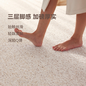พรมผสมขนสัตว์ Dr An รูปทรงสี่เหลี่ยมผืนผ้า สีพื้น ทันสมัย สำหรับห้องนั่งเล่น ห้องนอน ป้องกันคราบสกปรก ทอแบบด้วยเครื่องจักร - Product Image 5