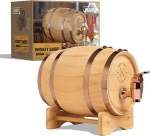 Miniature wooden whiskey barrels are used for service and entertainment tabletop home decor display wooden wine barrel