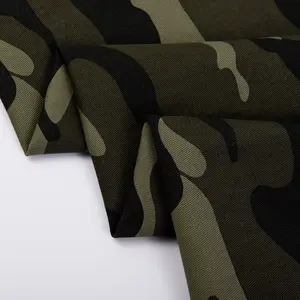 Brushed Pure Cotton Thickened Heavy Single Yarn Drill Camouflage Printed Fabric For Casual Clothes Jacket Fabric 20*16 128*60